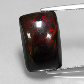 5.58캐럿 천연 멀티컬러 블랙 오팔, 바게트, 15×9.9 mm, 불투명체