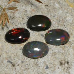 3.25캐럿 천연 멀티컬러 블랙 오팔 보석, 타원형 컷, 8.8×7 mm, 투명한