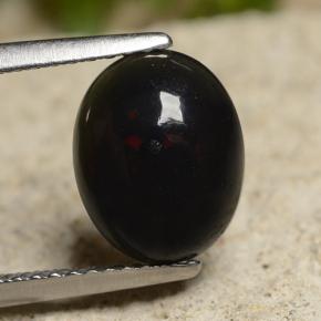 1.50캐럿 천연 멀티컬러 블랙 오팔, 타원형 컷, 10.1×8 mm, 불투명체