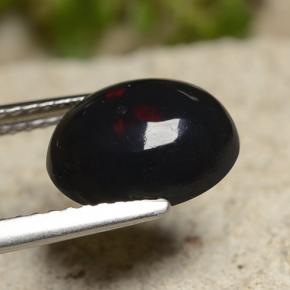 1.50캐럿 천연 멀티컬러 블랙 오팔, 타원형 컷, 10.1×8 mm, 불투명체