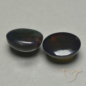 1.74캐럿 천연 다색 블랙 오팔 보석, 타원형, 투명한