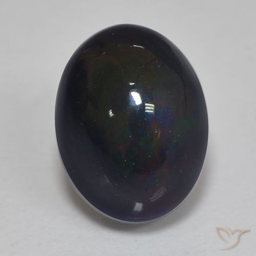 1.25ct 자연스러운 다색 블랙 오팔, 타원형, 투명한