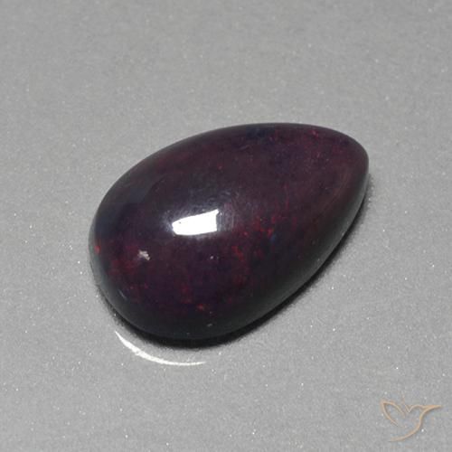 1.28ct 자연스러운 다색 블랙 오팔, 배 모양, 불투명체