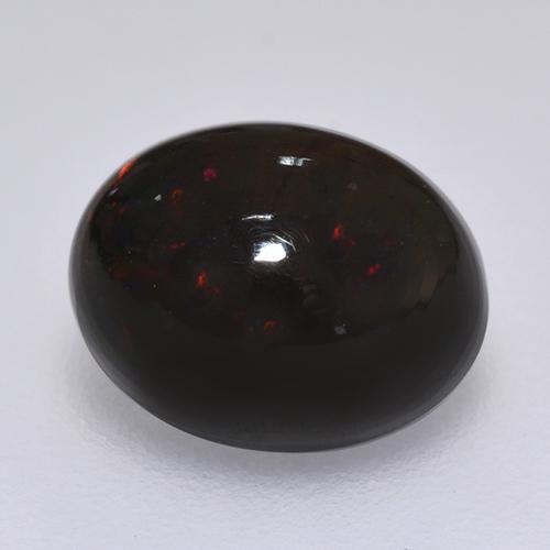 1.49캐럿 천연 멀티컬러 블랙 오팔, 타원형 컷, 9.1×7.1 mm, 불투명체