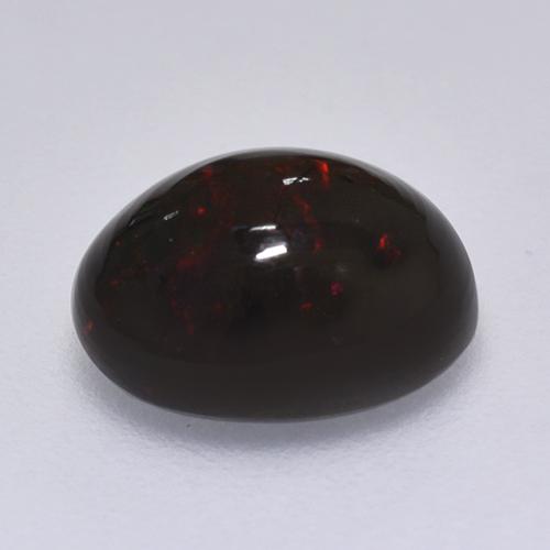 1.49캐럿 천연 멀티컬러 블랙 오팔, 타원형 컷, 9.1×7.1 mm, 불투명체