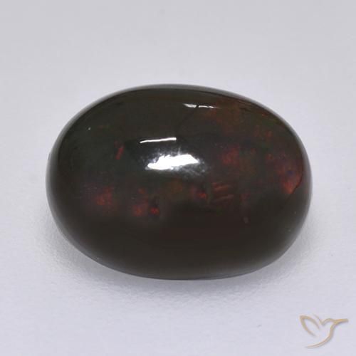 1.27ct 자연스러운 다색 블랙 오팔, 타원형, 불투명체