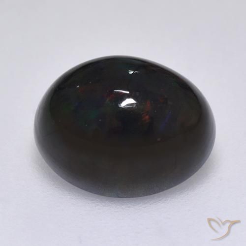 1.44ct 자연스러운 다색 블랙 오팔, 타원형, 불투명체