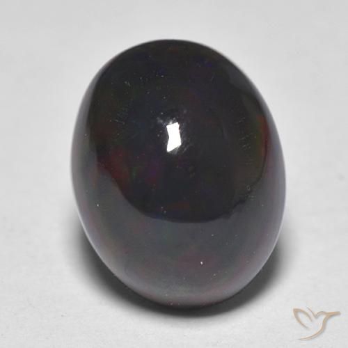 1.38ct 자연스러운 다색 블랙 오팔, 타원형, 투명한