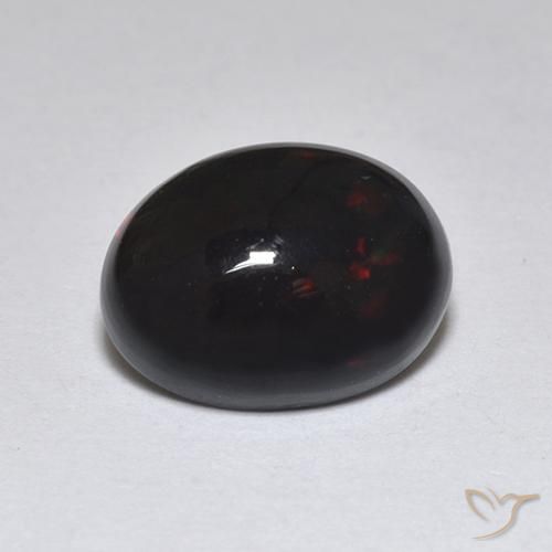 1.18ct 자연스러운 다색 블랙 오팔, 타원형, 투명한