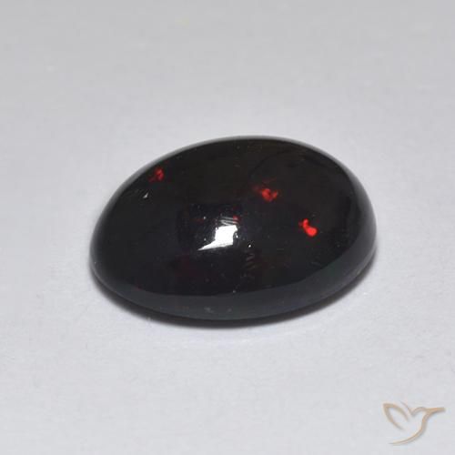 1.18캐럿 천연 다색 블랙 오팔, 타원형, 투명한