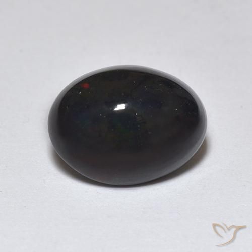 1.29ct 자연스러운 다색 블랙 오팔, 타원형, 투명한