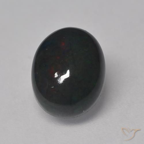 1.17ct 자연스러운 다색 블랙 오팔, 타원형, 불투명체