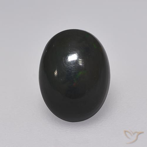 1.28ct 자연스러운 다색 블랙 오팔, 타원형, 불투명체