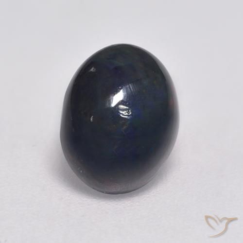 1.18ct 자연스러운 다색 블랙 오팔, 타원형, 불투명체