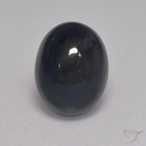 1.25ct 자연스러운 다색 블랙 오팔, 타원형, 불투명체