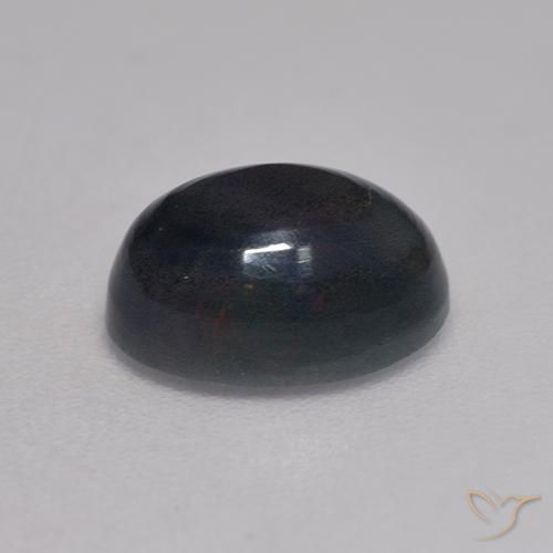 1.25캐럿 천연 다색 블랙 오팔, 타원형, 불투명체