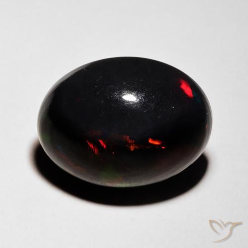 5.76ct 자연스러운 다색 블랙 오팔, 타원형, 투명한