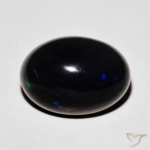 5.51ct 자연스러운 다색 블랙 오팔, 타원형, 불투명체