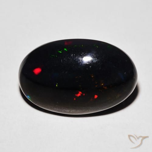 4.61ct 자연스러운 다색 블랙 오팔, 타원형, 불투명체