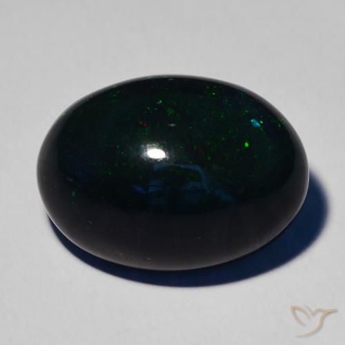 7.32ct 자연스러운 다색 블랙 오팔, 타원형, 불투명체