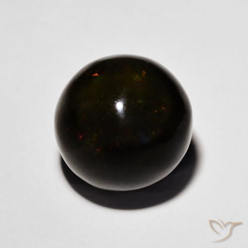 4.45ct 자연스러운 다색 블랙 오팔, 구 / 공, 불투명체