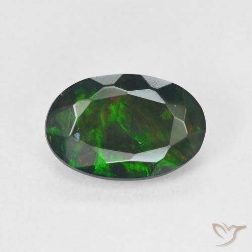 1.08ct 자연스러운 다색 블랙 오팔, 타원형, 투명한