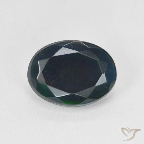 1.68ct 자연스러운 다색 블랙 오팔, 타원형, 투명한