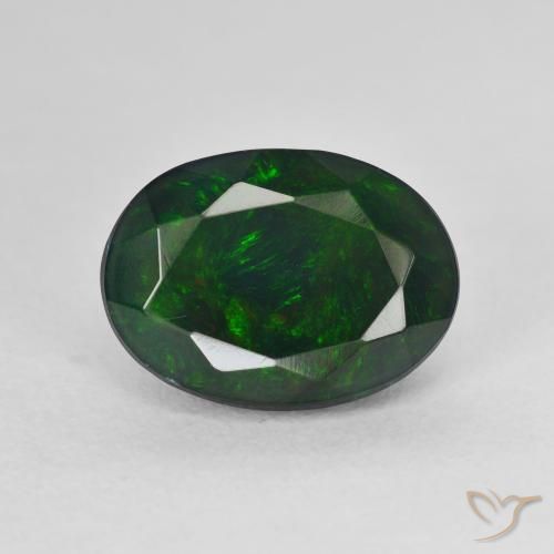 2.67ct 자연스러운 다색 블랙 오팔, 타원형, 투명한
