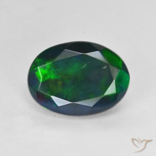 2.87ct 자연스러운 다색 블랙 오팔, 타원형, 투명한
