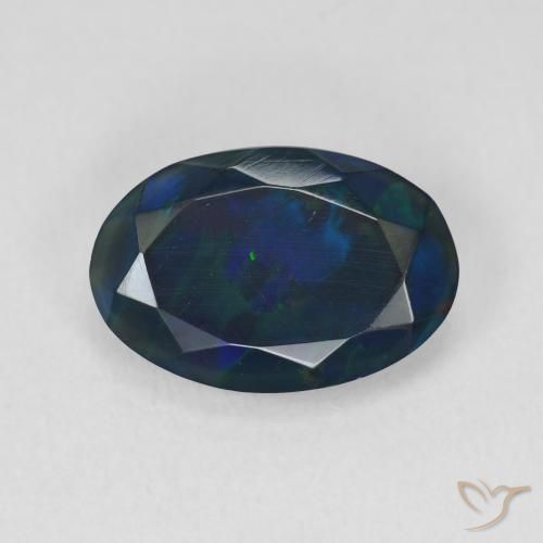 2.21ct 자연스러운 다색 블랙 오팔, 타원형, 투명한
