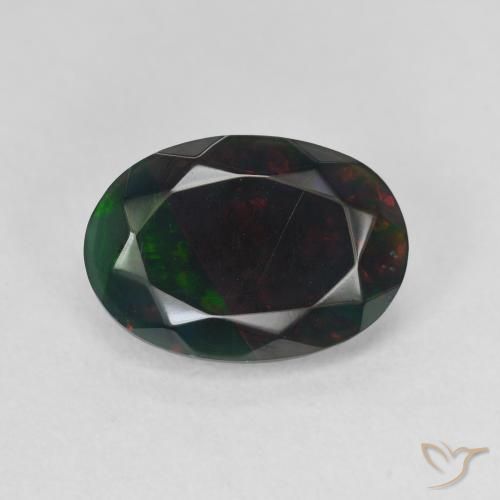 2.23ct 자연스러운 다색 블랙 오팔, 타원형, 투명한