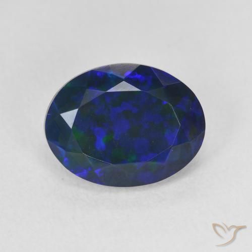 2.17캐럿 천연 멀티컬러 블랙 오팔, 타원형 컷, 11.5×8.8 mm, 투명한