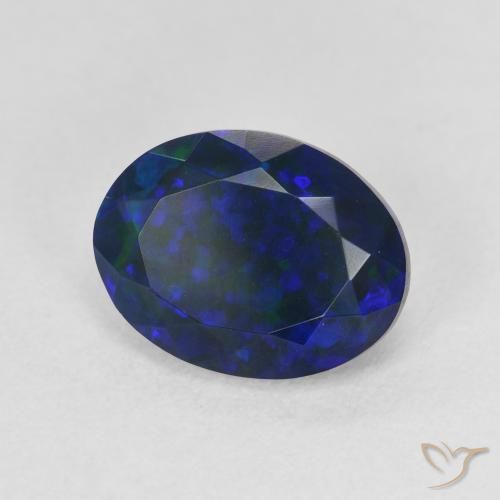 2.17캐럿 천연 멀티컬러 블랙 오팔, 타원형 컷, 11.5×8.8 mm, 투명한