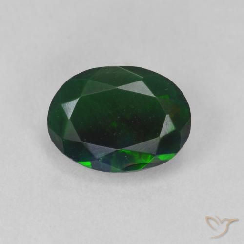 1.29ct 자연스러운 다색 블랙 오팔, 타원형, 투명한