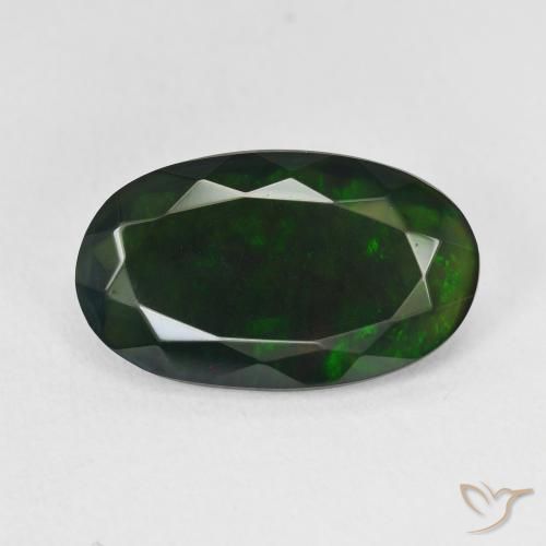 3.33ct 자연스러운 다색 블랙 오팔, 타원형, 투명한