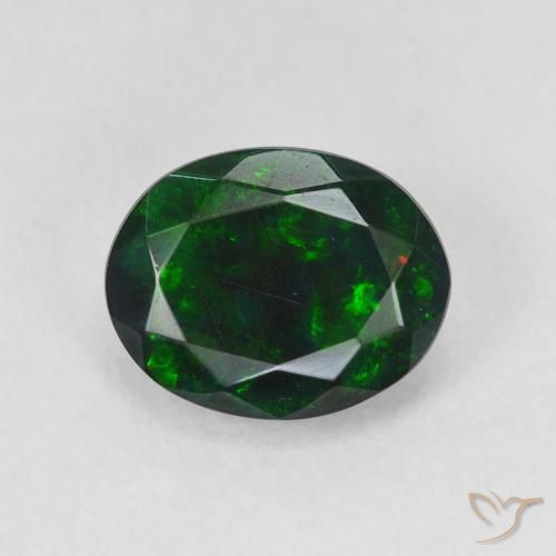 1.55ct 자연스러운 다색 블랙 오팔, 타원형, 투명한