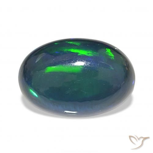 11.03ct 다색 블랙 오팔 보석, 타원형, 불투명체