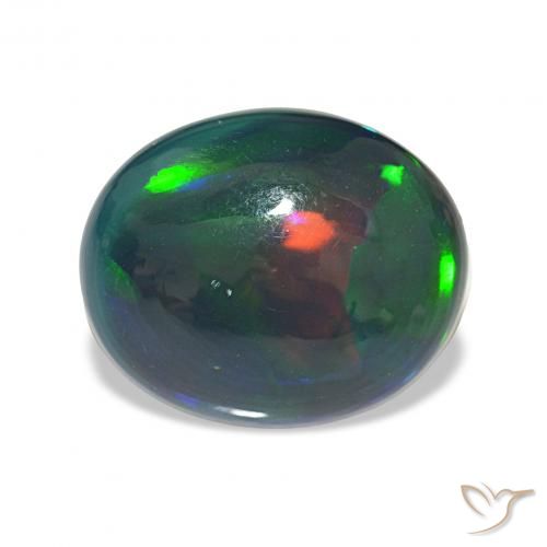 8.10ct 다색 블랙 오팔, 타원형, 불투명체