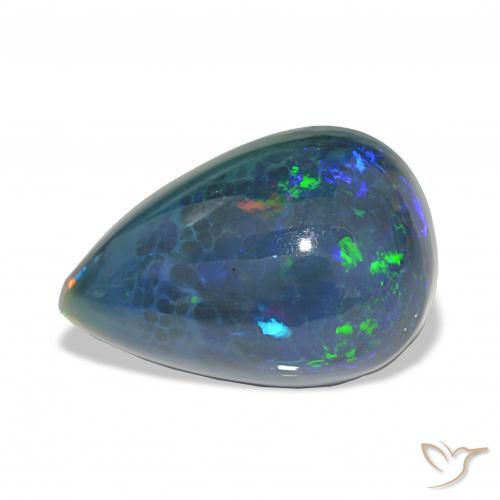 9.45ct 다색 블랙 오팔, 배 모양, 불투명체
