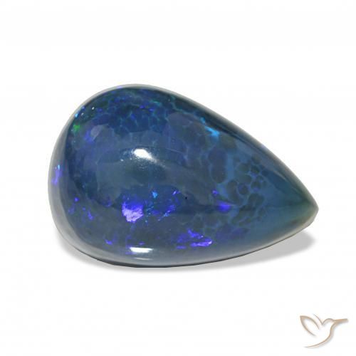 9.45캐럿 천연 다색 블랙 오팔, 배 모양, 불투명체