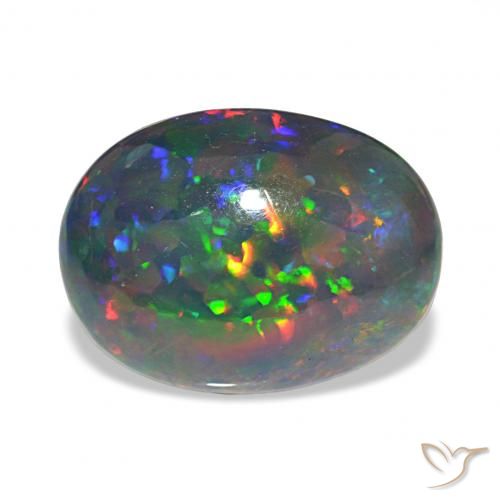 7.80ct 다색 블랙 오팔, 타원형, 불투명체