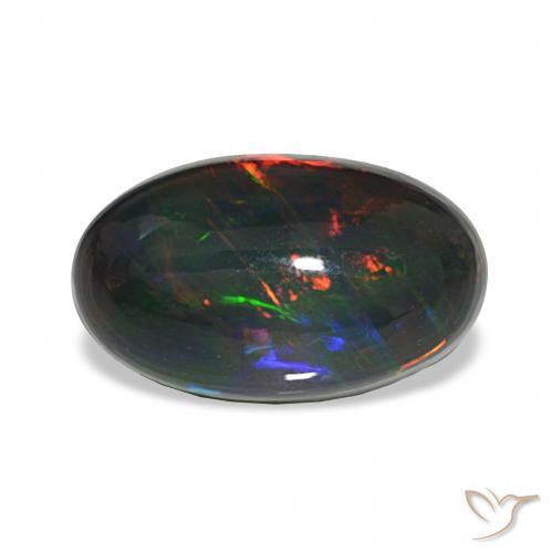 4.80ct 다색 블랙 오팔 보석, 타원형, 불투명체
