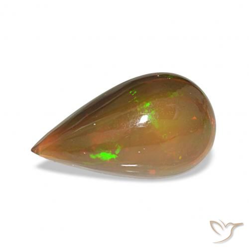 4.12ct 다색 블랙 오팔, 배 모양, 불투명체