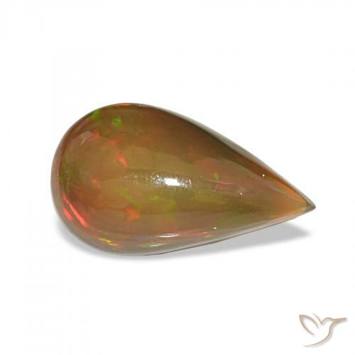 4.12캐럿 천연 다색 블랙 오팔, 배 모양, 불투명체