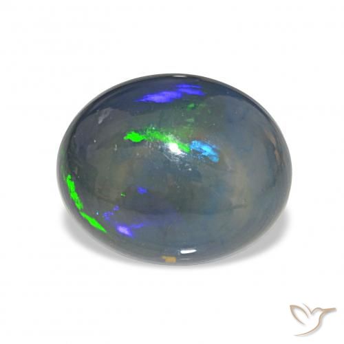4.13ct 다색 블랙 오팔 보석, 타원형, 불투명체