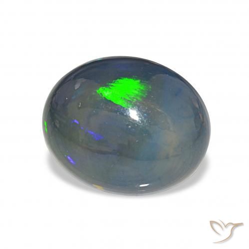 4.13캐럿 천연 다색 블랙 오팔, 타원형, 불투명체