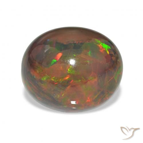 4.98ct 다색 블랙 오팔, 타원형, 불투명체