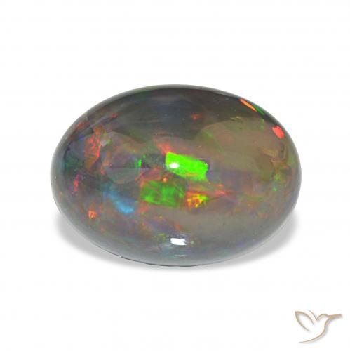 3.96ct 다색 블랙 오팔, 타원형, 불투명체