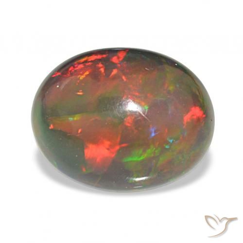 2.90ct 다색 블랙 오팔, 타원형, 불투명체