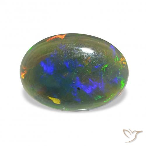 1.61ct 다색 블랙 오팔, 타원형, 불투명체